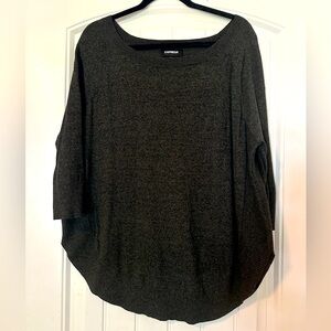 Express Olive Wide Neck Lightweight Sweater